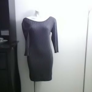 Grey white and black dress with triangle cut out i